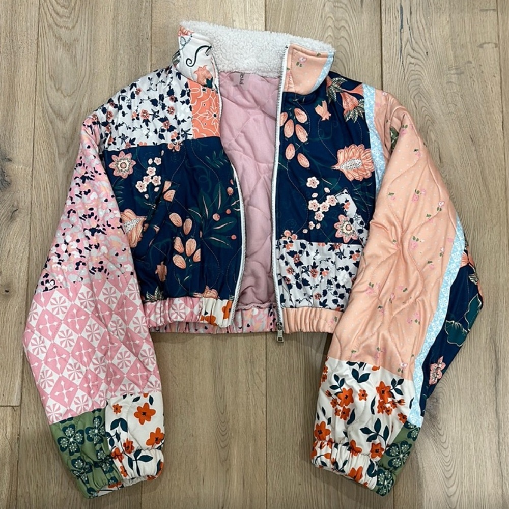Colorful Patchwork Quilted Jacket - image 1